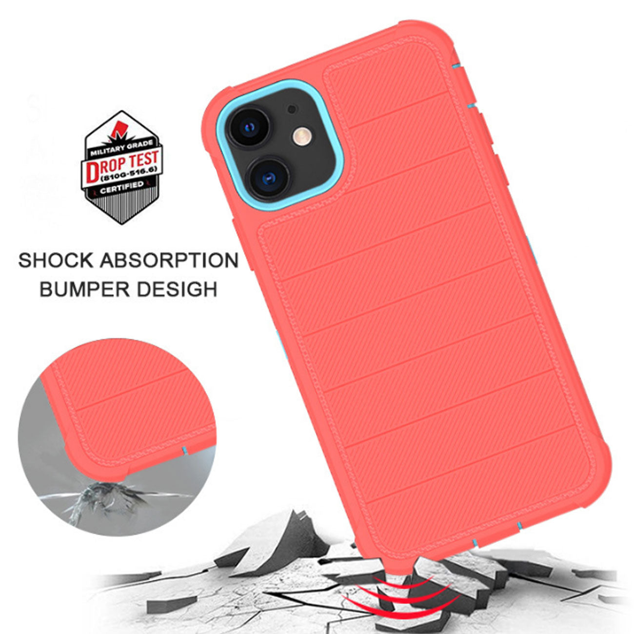 Case Holster Combo Hybrid 3-In-1 Heavy Duty Apple iPhone 11 Red Color