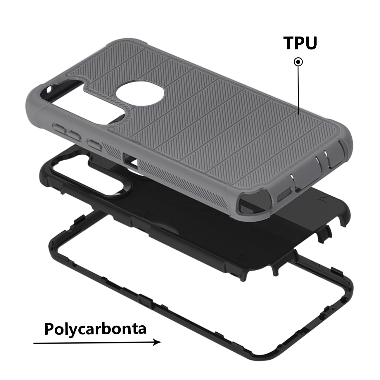 Case Hybrid 3 In 1 Heavy Duty Holster Combo Moto G Stylus Gray Color