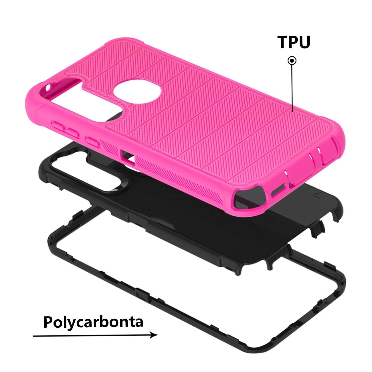 Case Hybrid 3 In 1 Heavy Duty Holster Combo Moto G Stylus Hot Pink Color