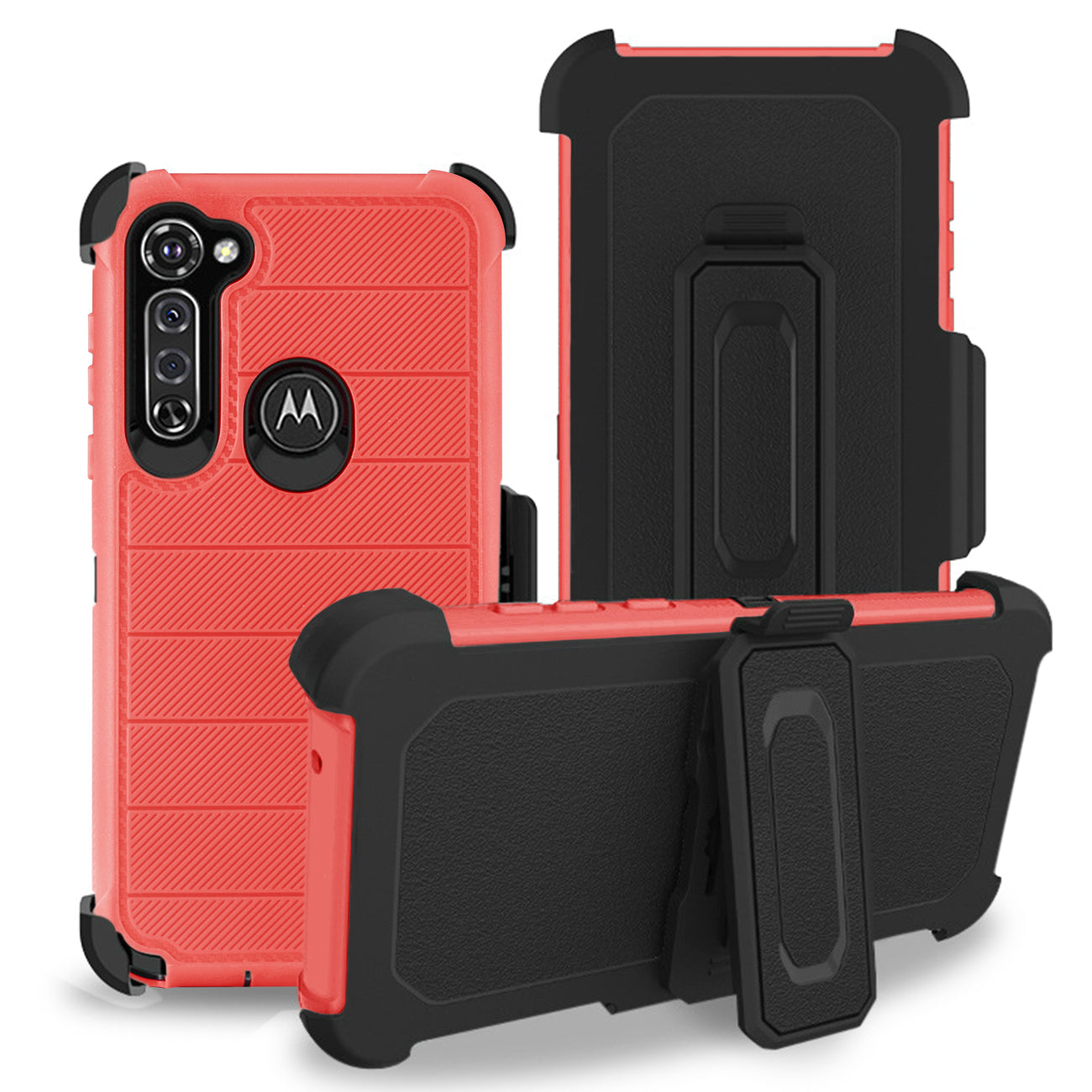 Case Hybrid 3 In 1 Heavy Duty Holster Combo Moto G Stylus Pink Color