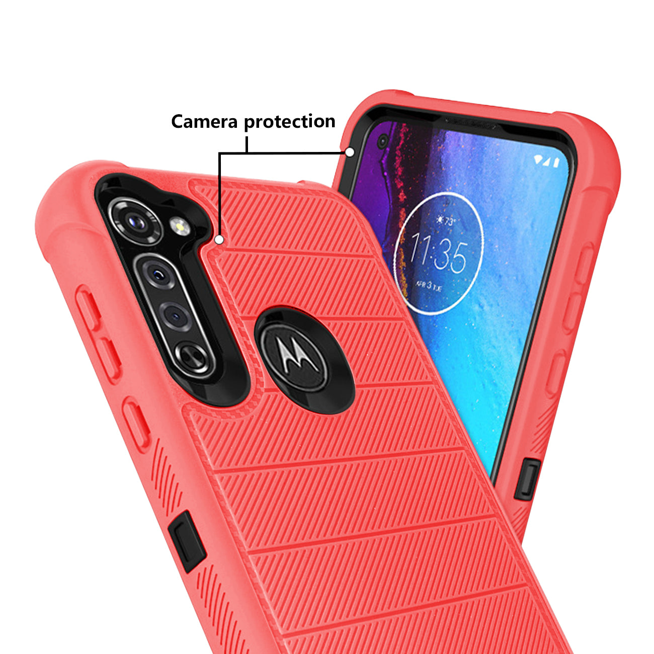 Case Hybrid 3 In 1 Heavy Duty Holster Combo Moto G Stylus Pink Color