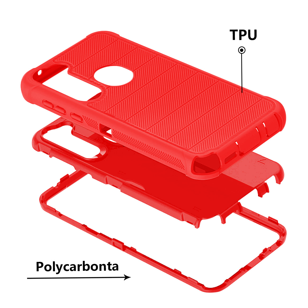 Case Hybrid 3 In 1 Heavy Duty Holster Combo Moto G Stylus Red Color