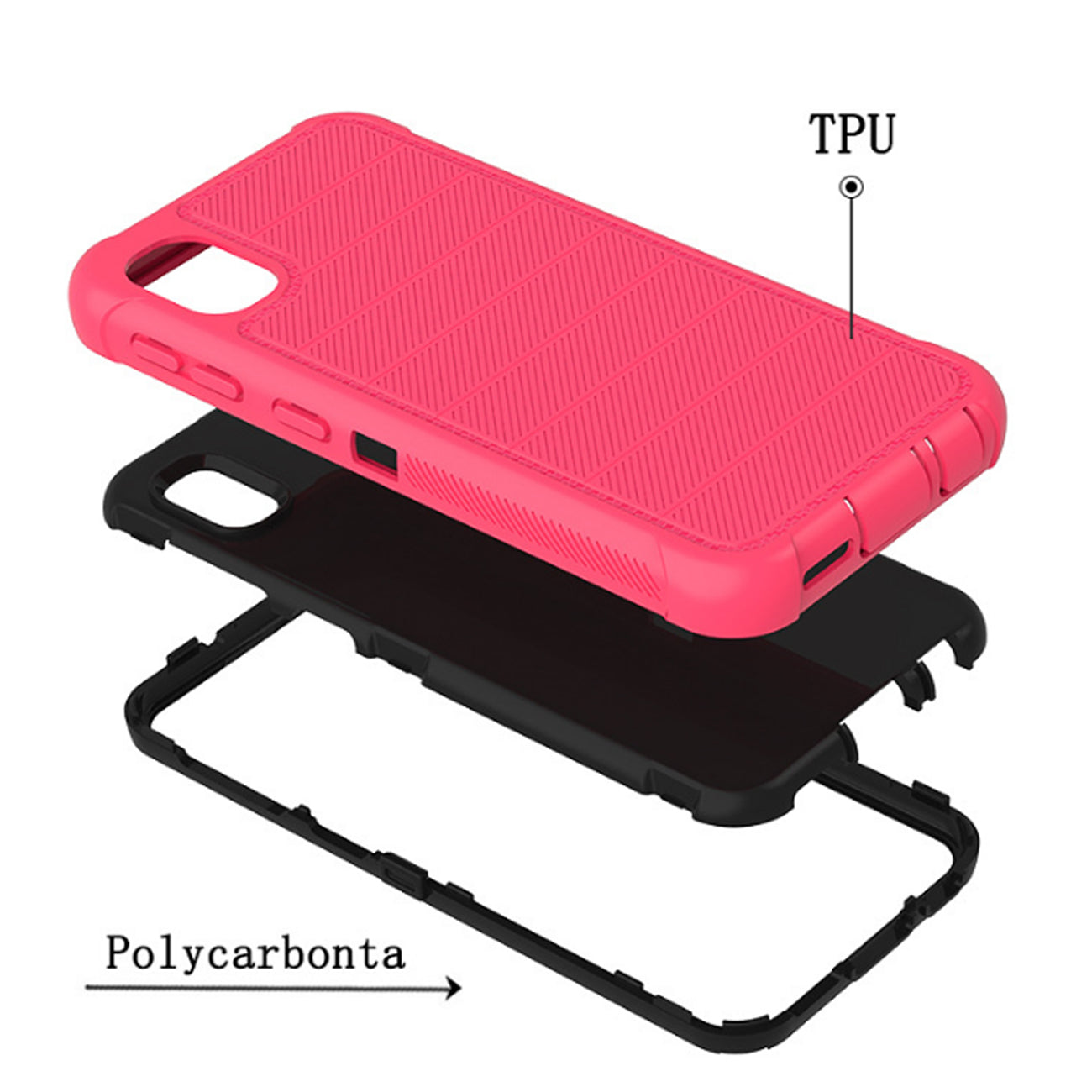 Case Holster Combo Hybrid 3-In-1 Heavy Duty Samsung Galaxy A10E Hot Pink Color