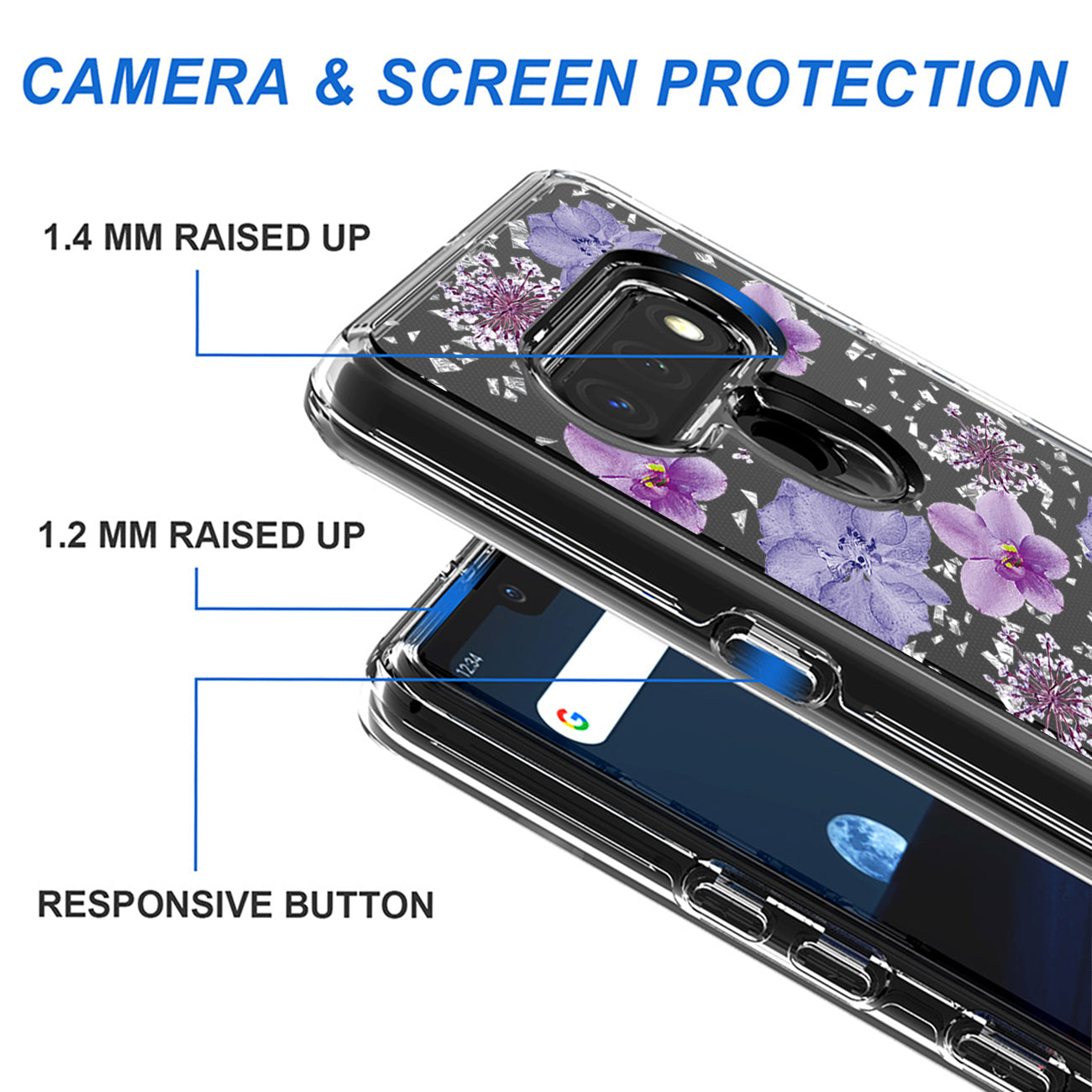 Phone Case Pressed Dried Flower Design LG Stylo 6 Purple Color