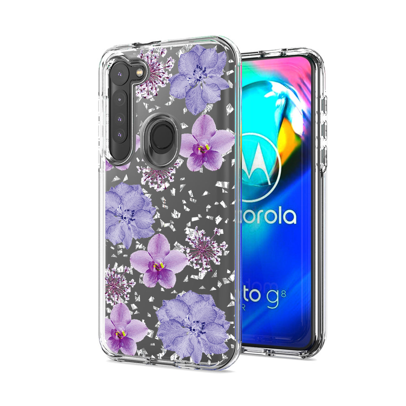 Phone Case Pressed Dried Flower Motorola G Stylus Purple Color