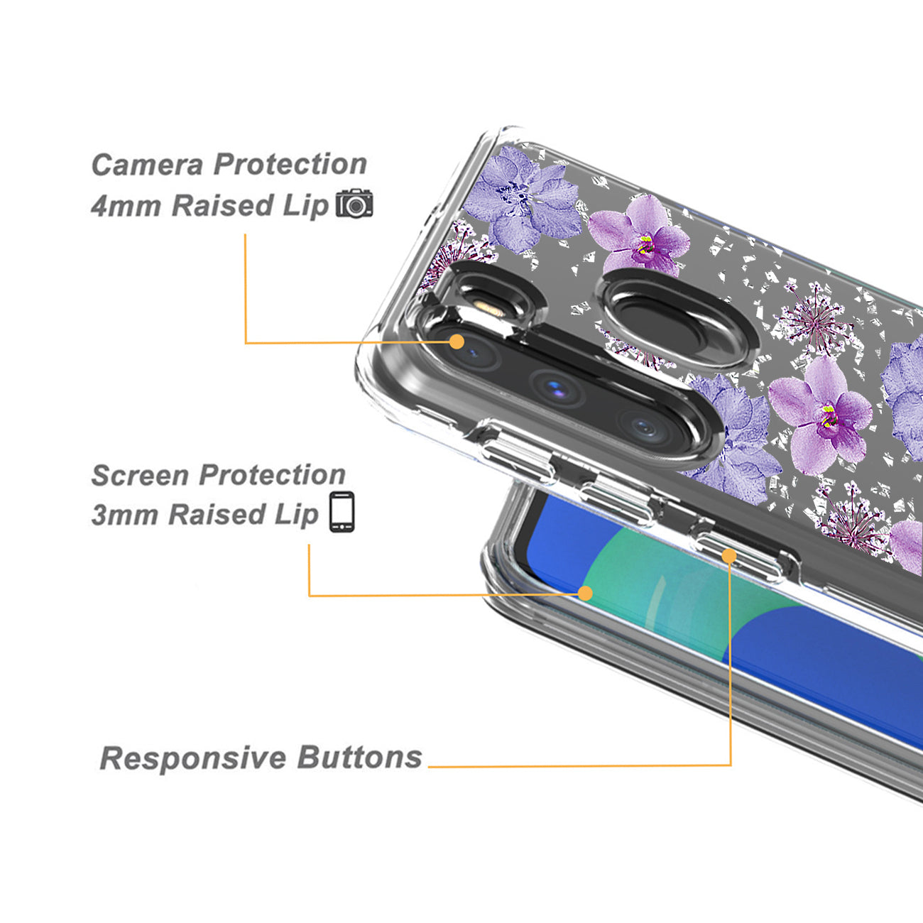 Phone Case Pressed Dried Flower Motorola G Stylus Purple Color
