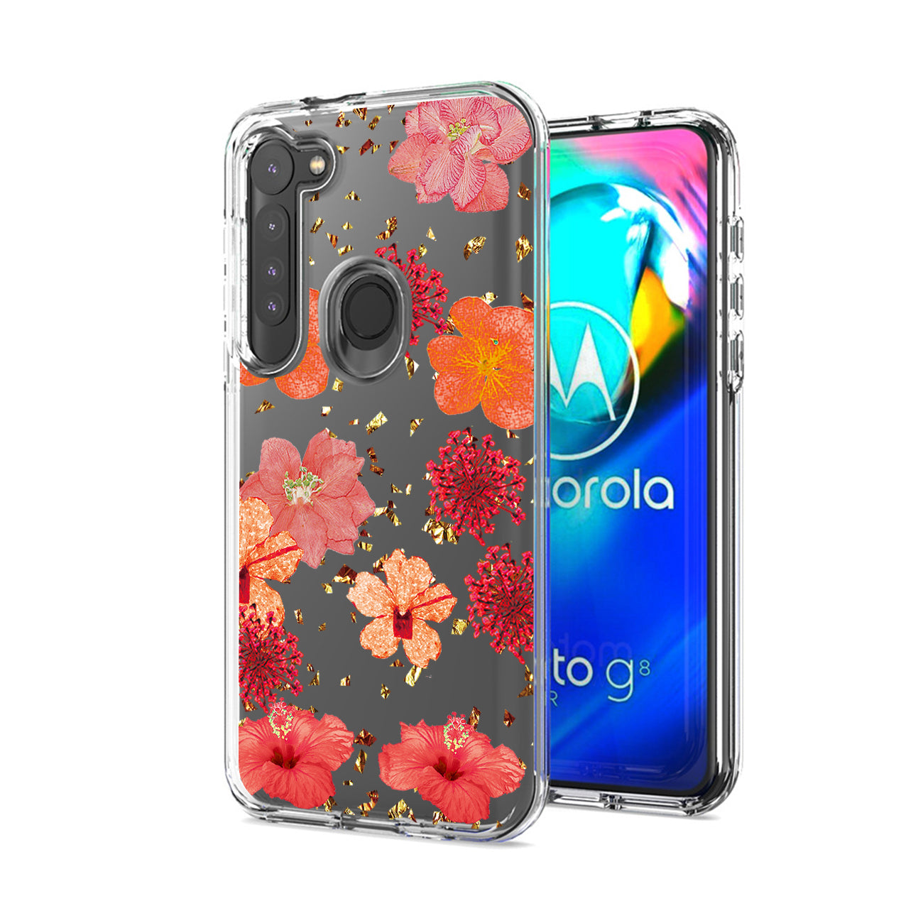 Phone Case Pressed Dried Flower Motorola G Stylus Red Color