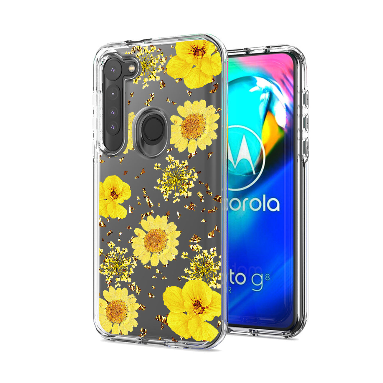 Phone Case Pressed Dried Flower Motorola G Stylus Yellow Color