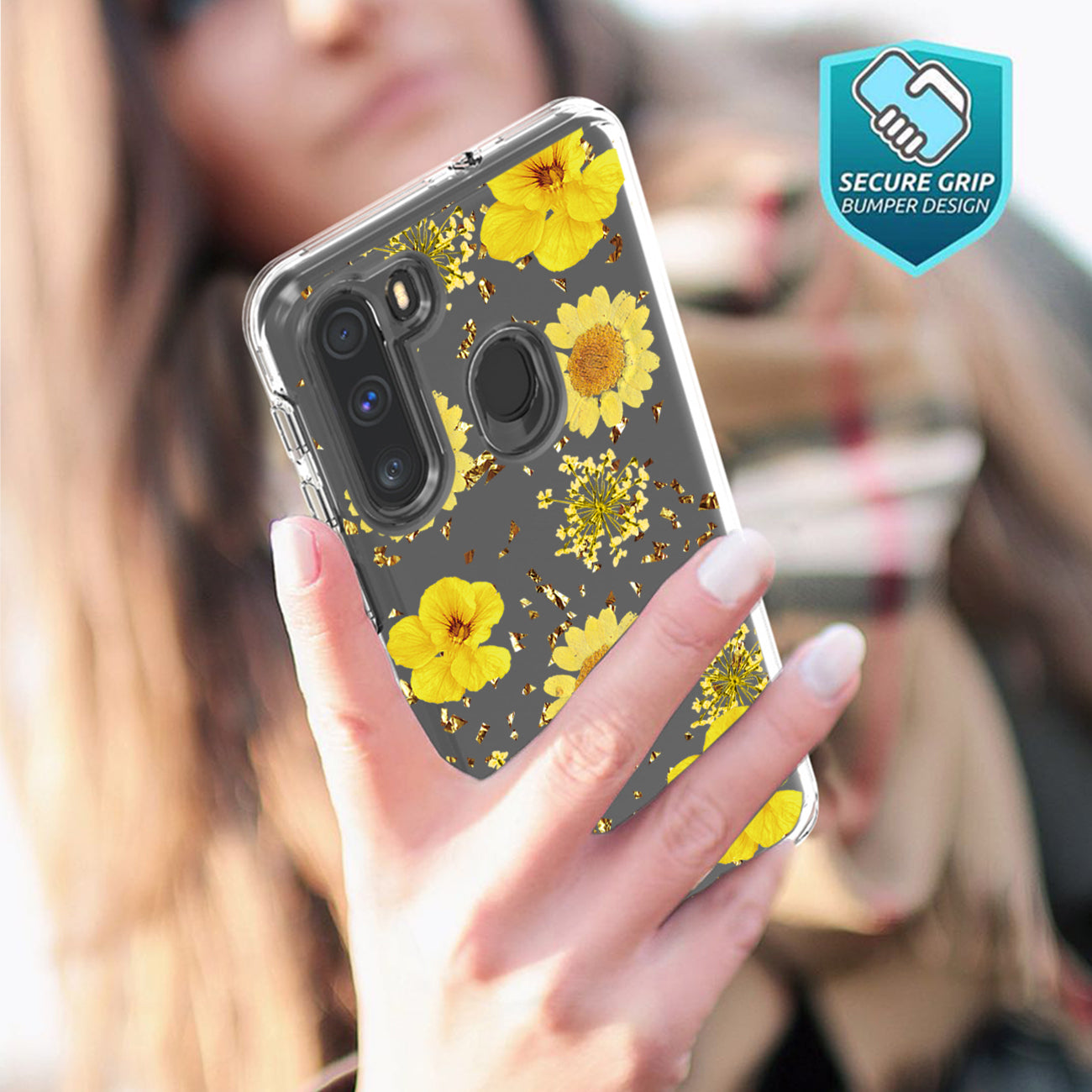 Phone Case Pressed Dried Flower Motorola G Stylus Yellow Color
