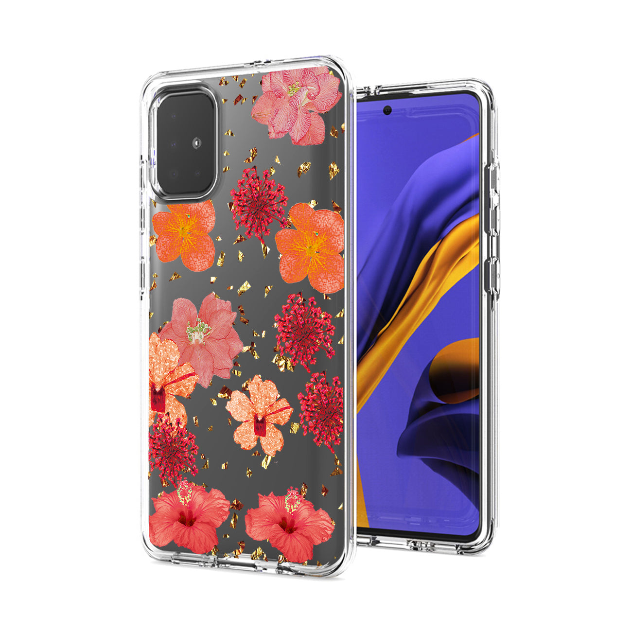 Pressed dried flower Design Phone case for SAMSUNG GALAXY A51 5G In Red