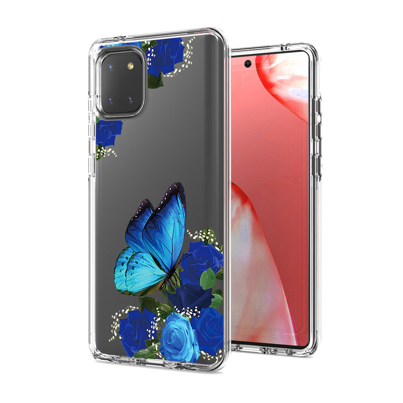 Pressed dried flower Design Phone case for SAMSUNG GALAXY A81/Note 10 Lite/M60S In Blue