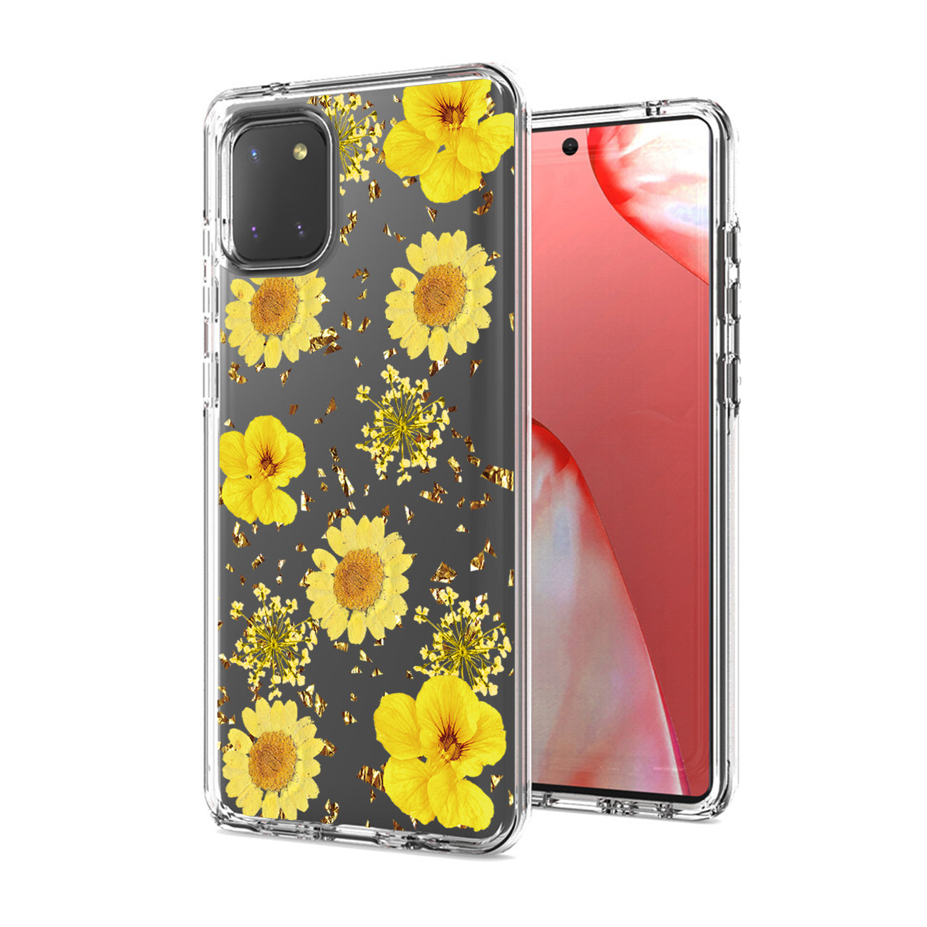 Pressed dried flower Design Phone case for SAMSUNG GALAXY A81/Note 10 Lite/M60S In Yellow