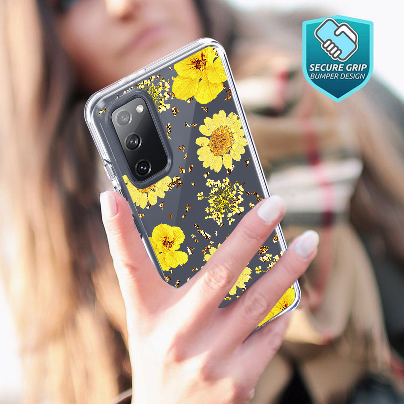 Pressed dried flower Design Phone case for Samsung Galaxy S20 Fan Edition in Yellow