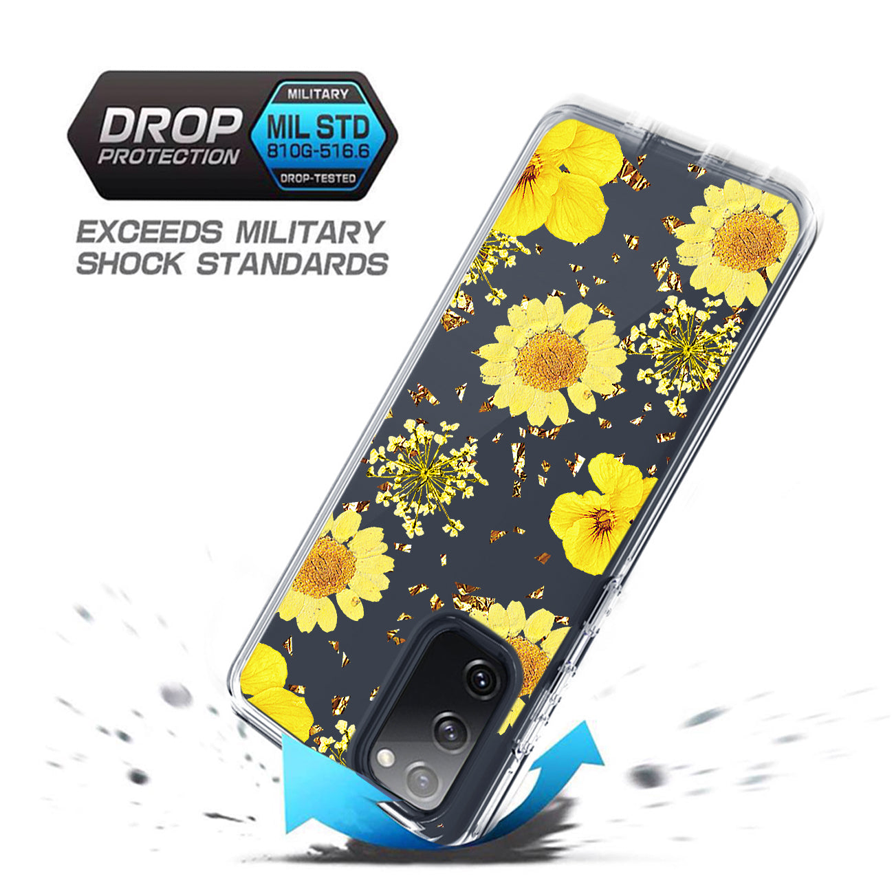 Pressed dried flower Design Phone case for Samsung Galaxy S20 Fan Edition in Yellow