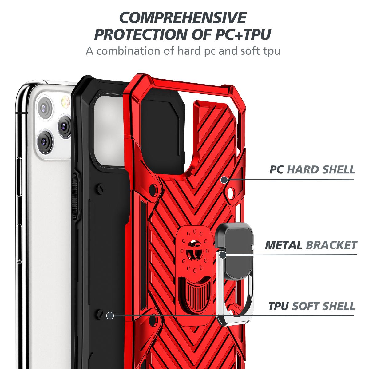 IPHONE 12/ IPHONE 12 PRO Kickstand Anti-Shock And Anti Falling Case In Red