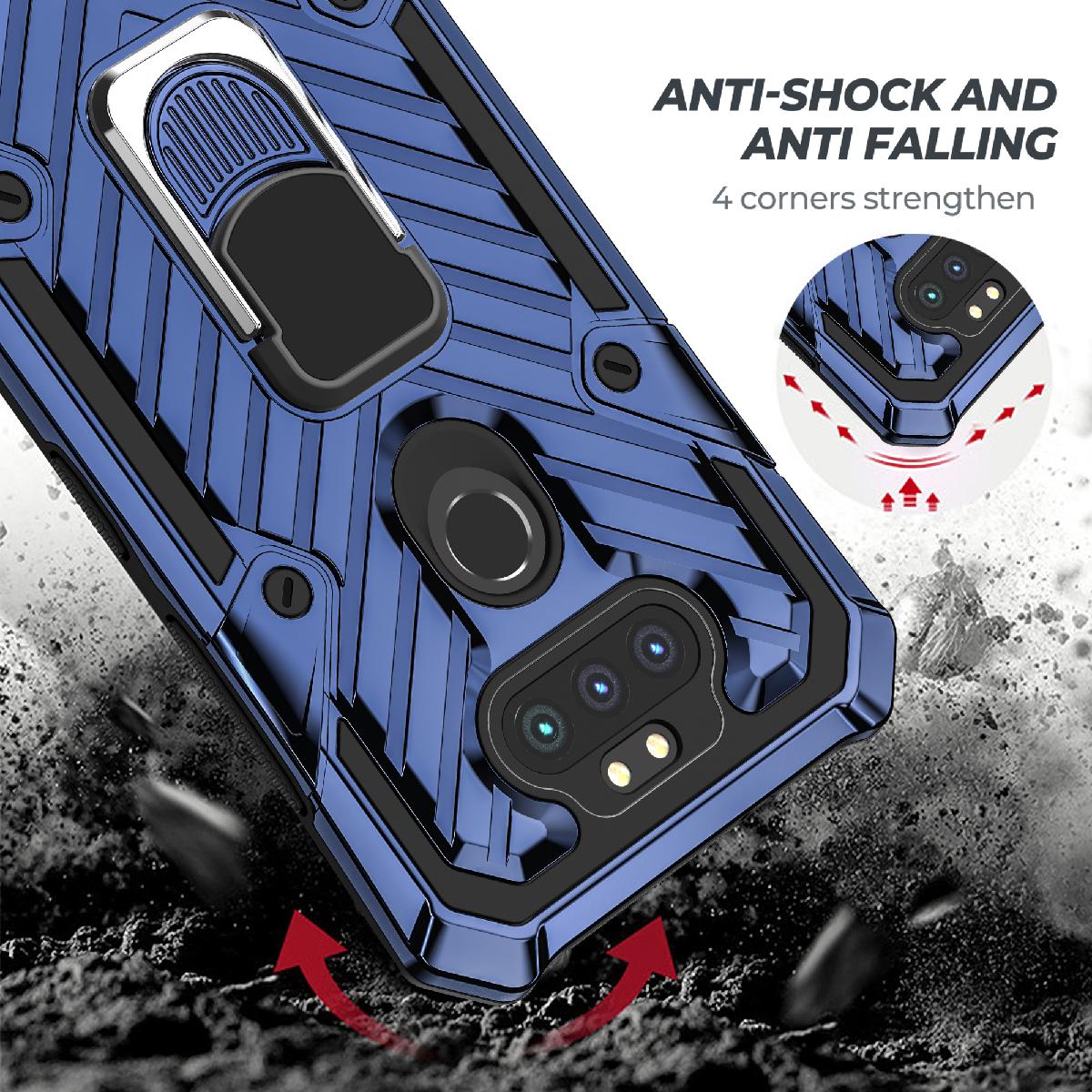 Case Kickstand Anti-Shock And Anti Falling LG Aristo 5 Blue Color