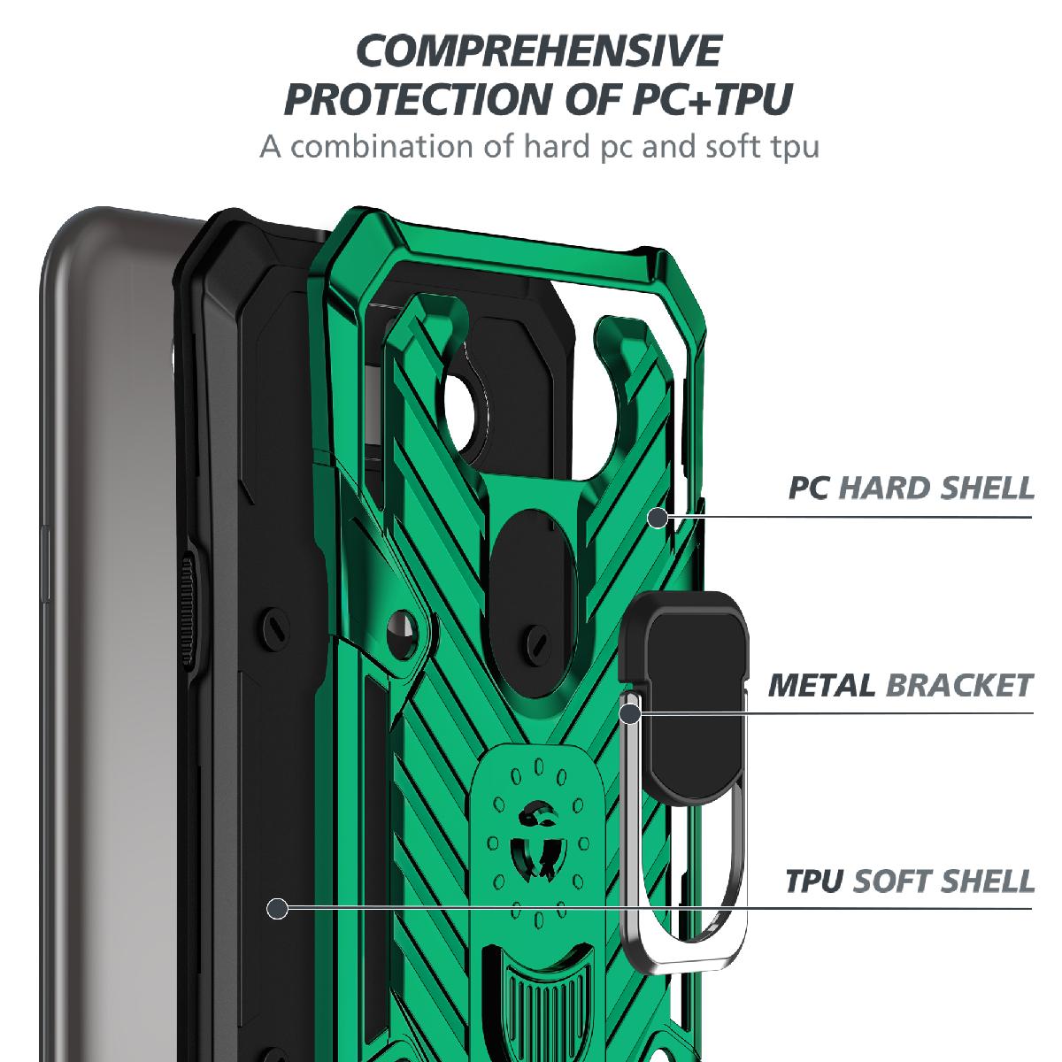 Case Kickstand Anti-Shock And Anti Falling LG Aristo 5 Green Color