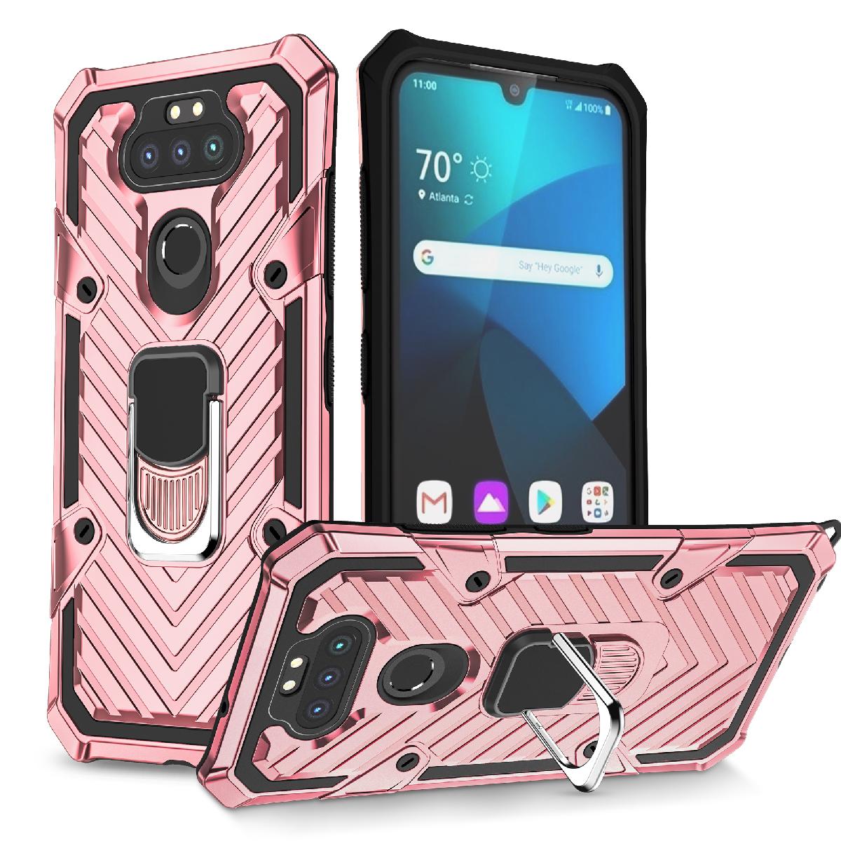 Case Kickstand Anti-Shock And Anti Falling LG Aristo 5 Rose Gold Color