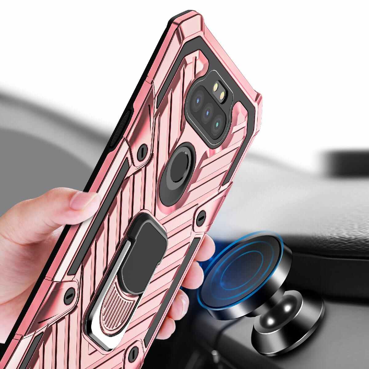 Case Kickstand Anti-Shock And Anti Falling LG Aristo 5 Rose Gold Color