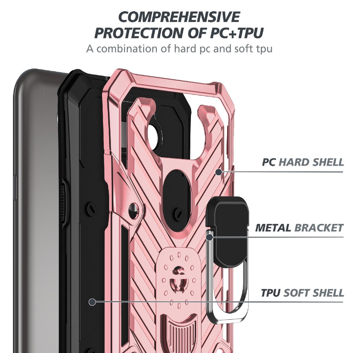 Case Kickstand Anti-Shock And Anti Falling LG Aristo 5 Rose Gold Color