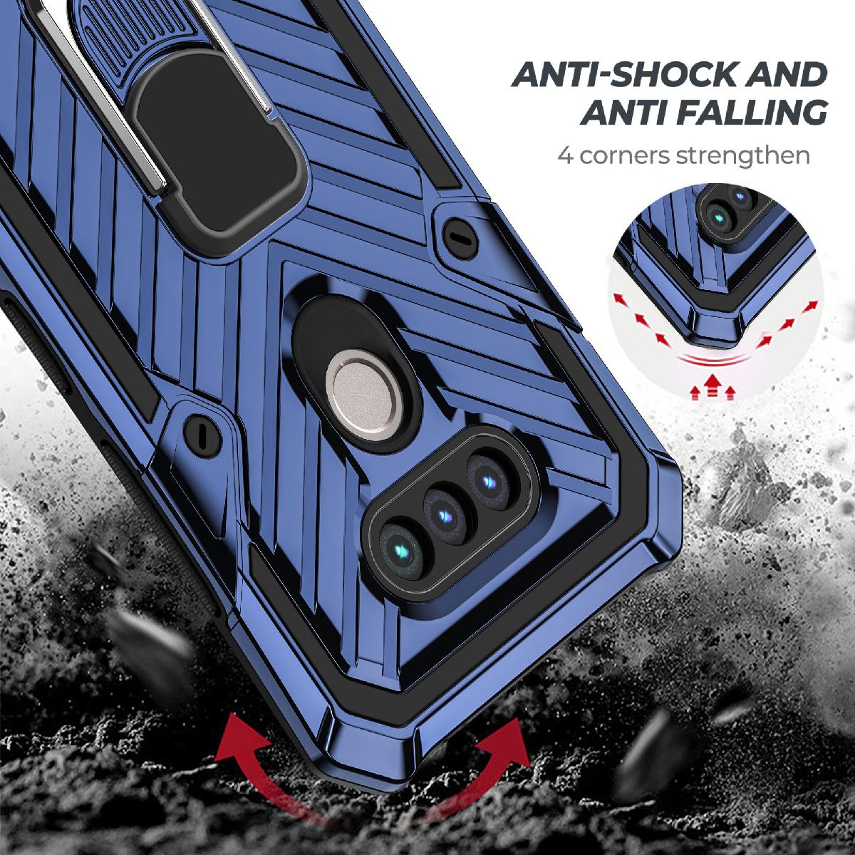 Case Kickstand Anti-Shock And Anti Falling LG HARMONY 4 Blue Color