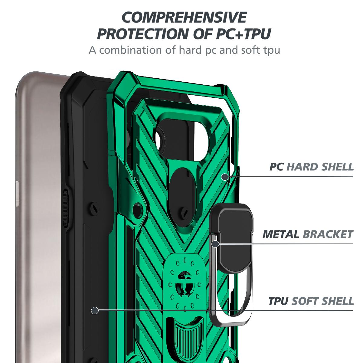 Case Kickstand Anti-Shock And Anti Falling LG HARMONY 4 Green Color