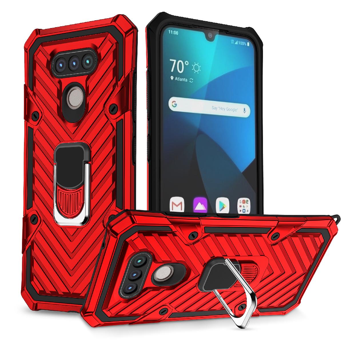 Case Kickstand Anti-Shock And Anti Falling LG HARMONY 4 Red Color