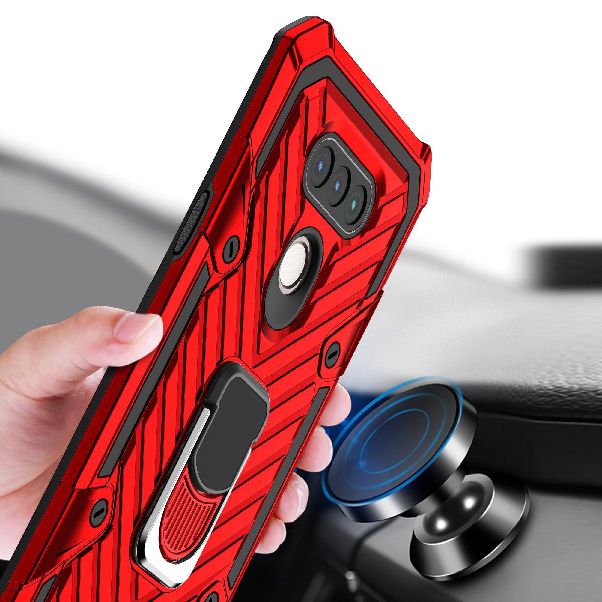 Case Kickstand Anti-Shock And Anti Falling LG HARMONY 4 Red Color