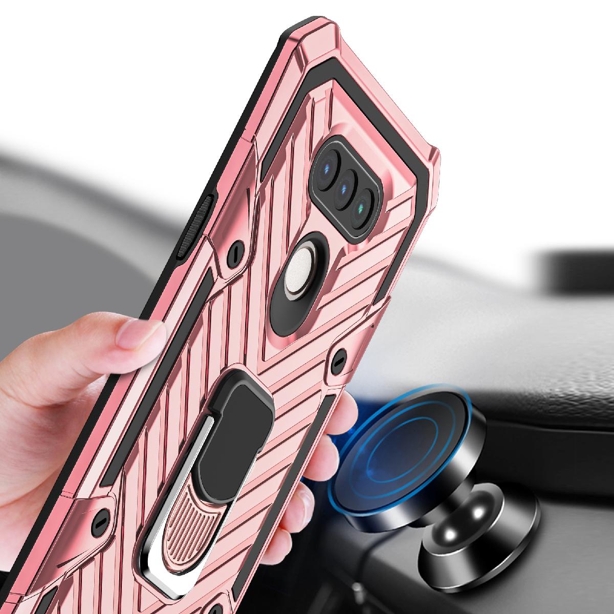 Case Kickstand Anti-Shock And Anti Falling LG HARMONY 4 Rose Gold Color
