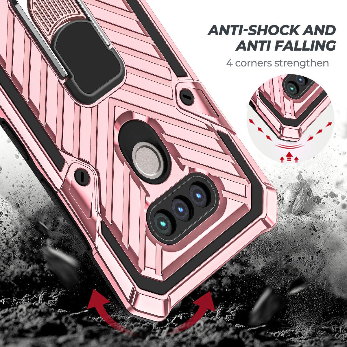 Case Kickstand Anti-Shock And Anti Falling LG HARMONY 4 Rose Gold Color