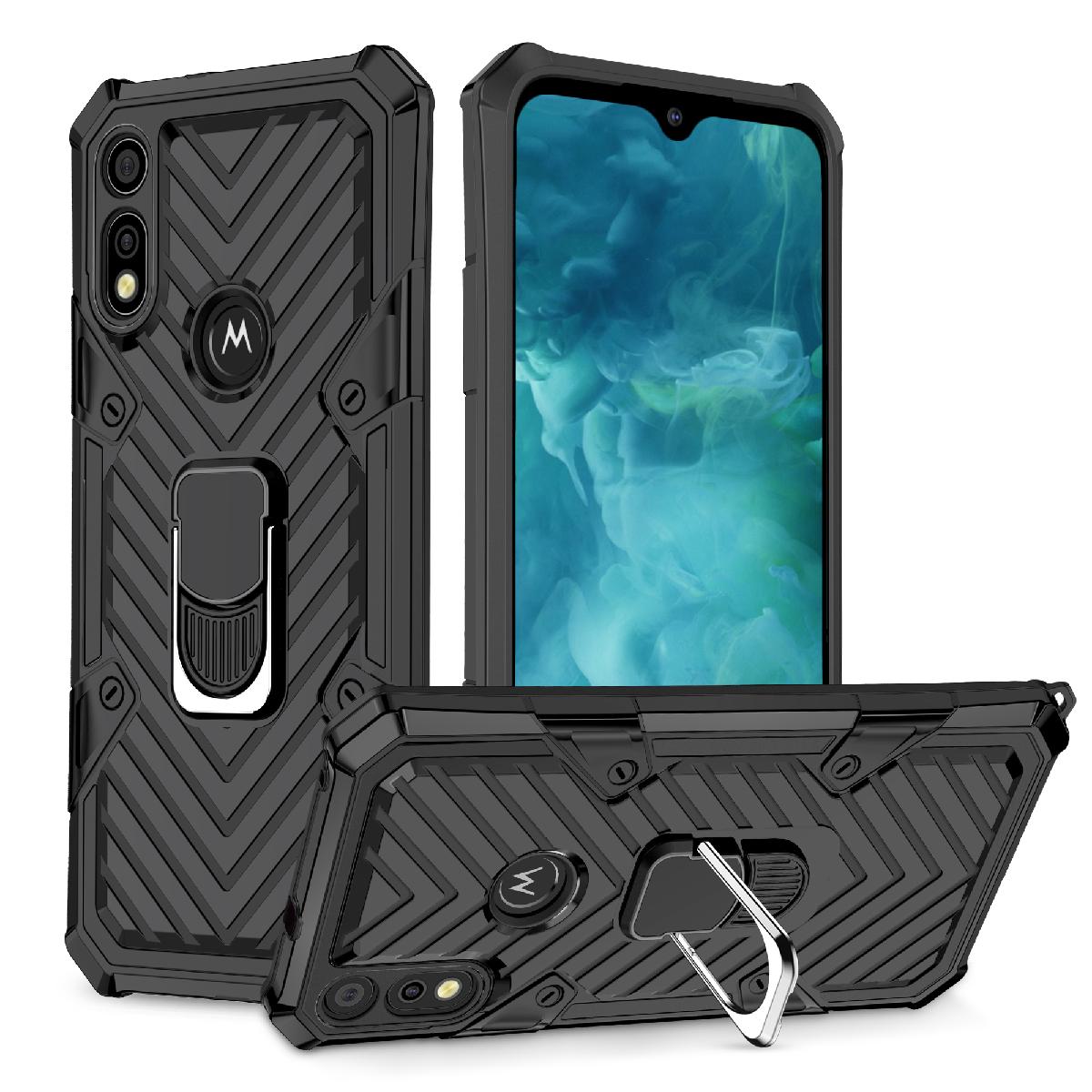 Case Kickstand Anti-Shock And Anti Falling Motorola E7 Black Color