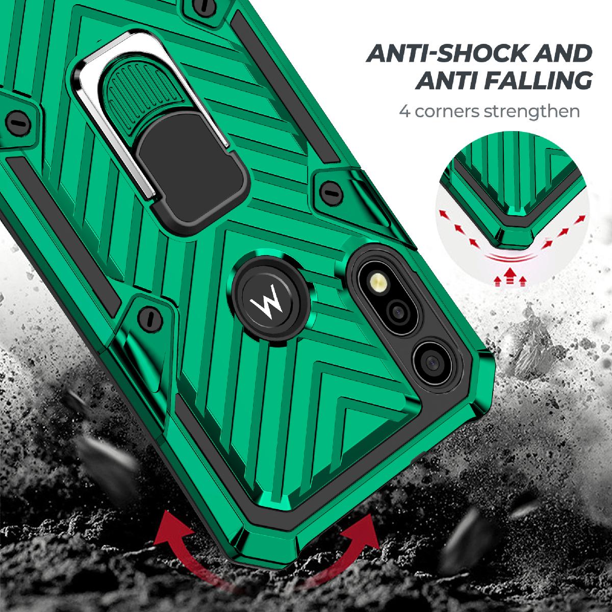 Case Kickstand Anti-Shock And Anti Falling Motorola E7 Green Color