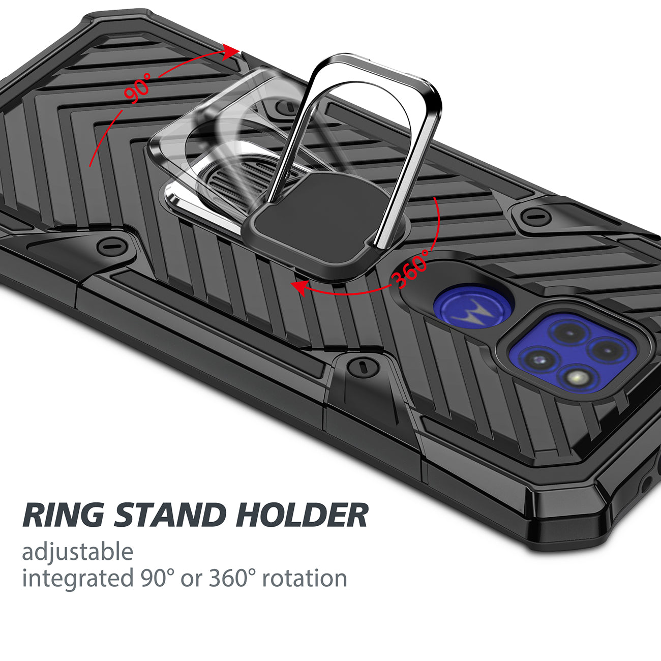 Case Kickstand Anti-Shock And Anti Falling Moto G9/ G9 Play Black Color