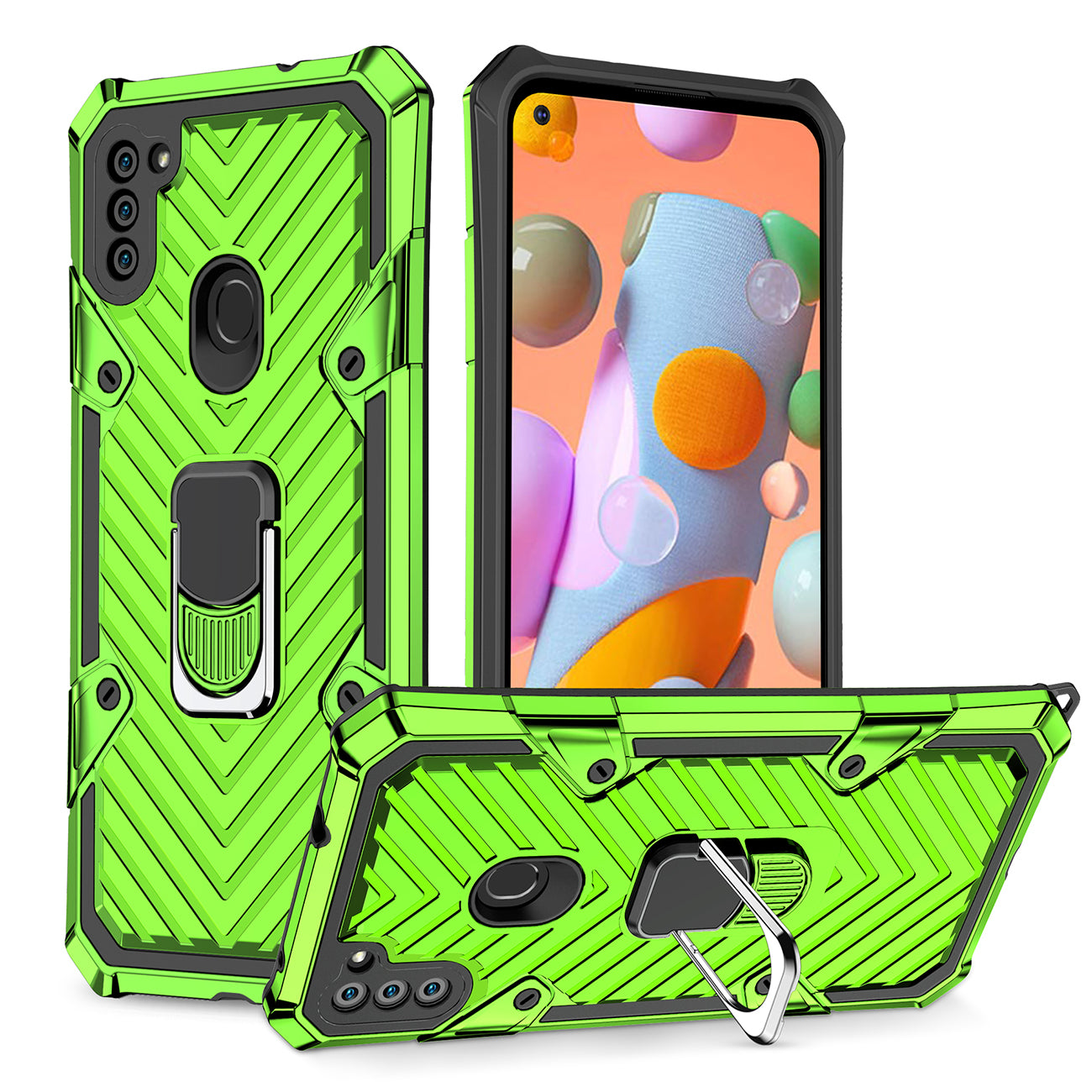 Kickstand Anti-Shock And Anti Falling Case for SAMSUNG GALAXY A11 In Green
