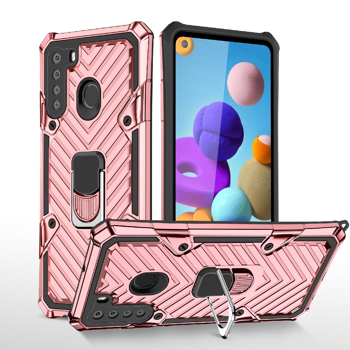 Kickstand Anti-Shock And Anti Falling Case for SAMSUNG GALAXY A21 In Rose Gold