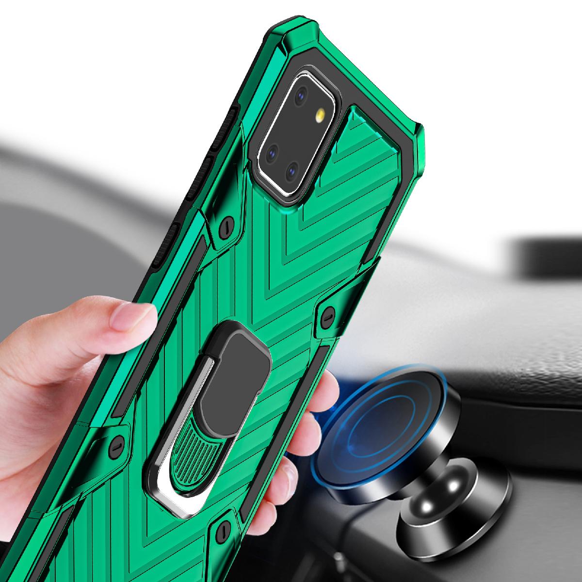 Reiko Kickstand Anti-Shock And Anti Falling Case for SAMSUNG GALAXY A81 In Green