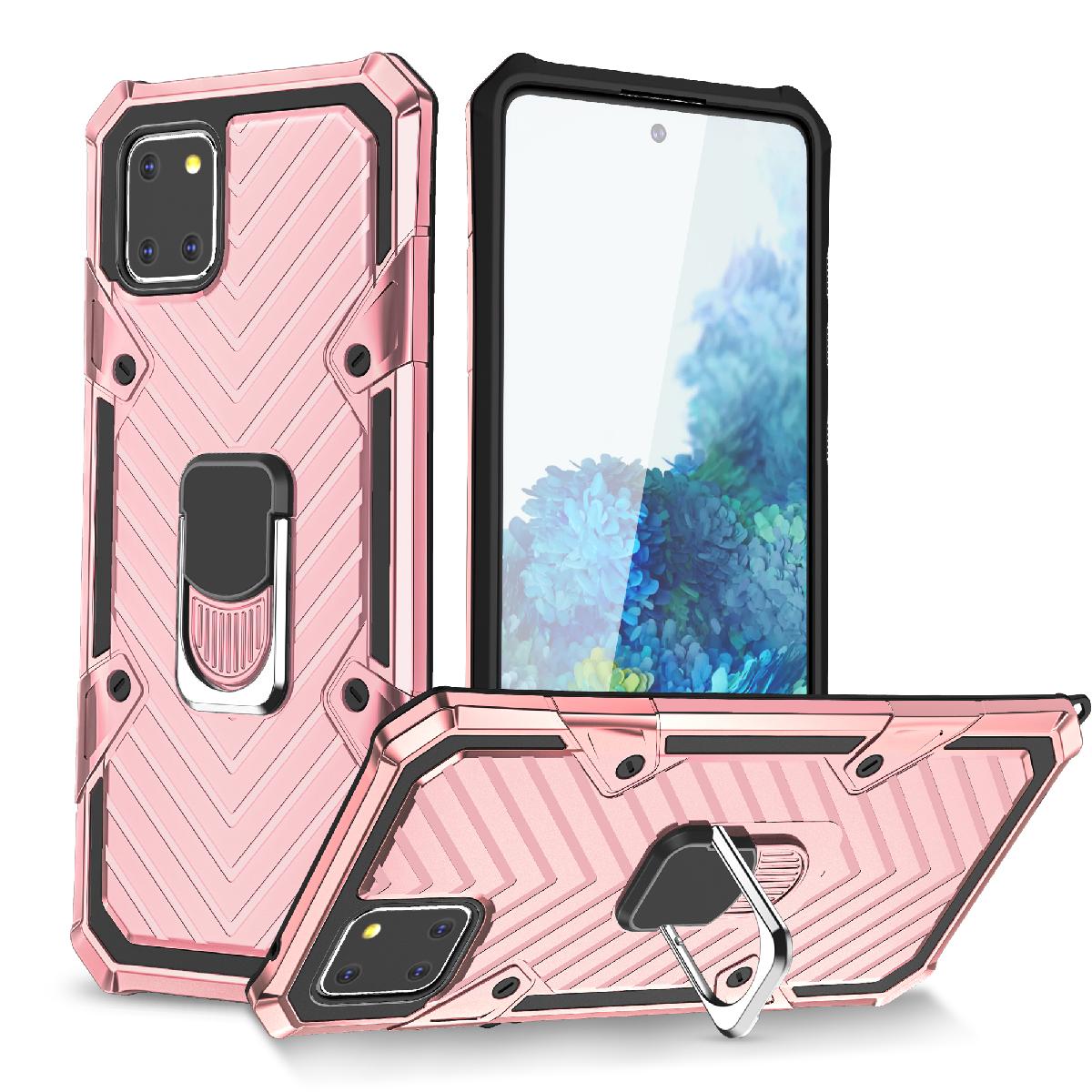 Reiko Kickstand Anti-Shock And Anti Falling Case for SAMSUNG GALAXY A81 In Rose Gold