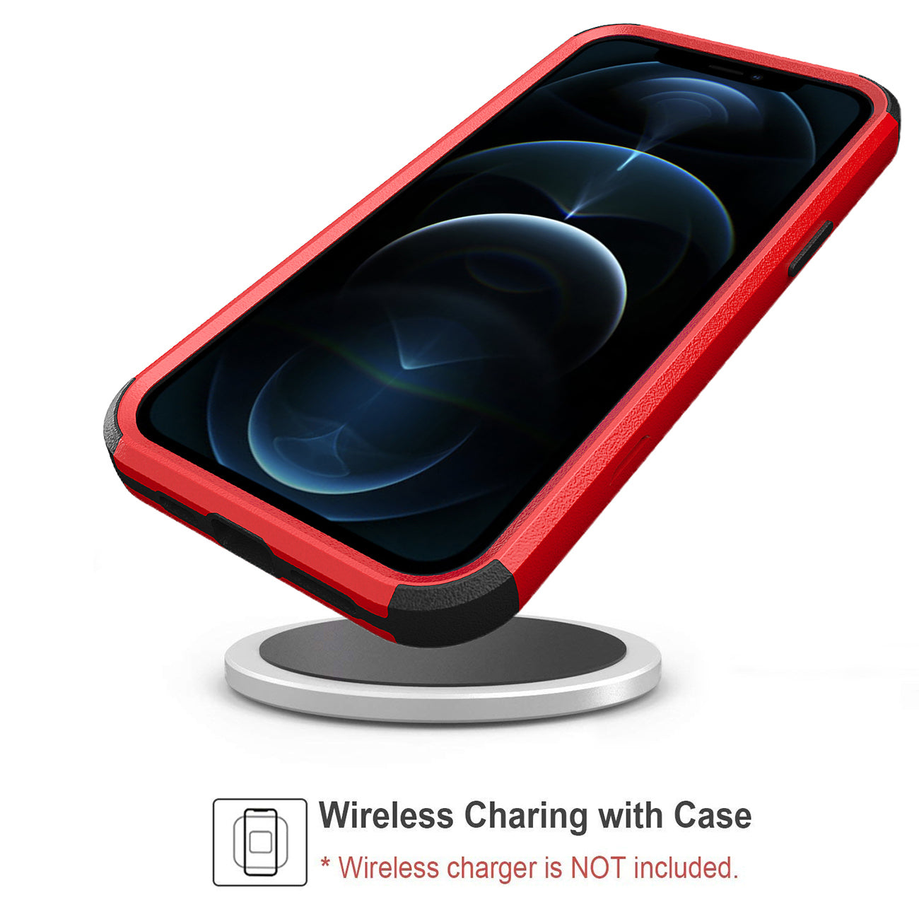 Case Hybrid Heavy Duty Defender Rugged Armor 3 in 1 Apple iPhone 12 Pro Max Red Color