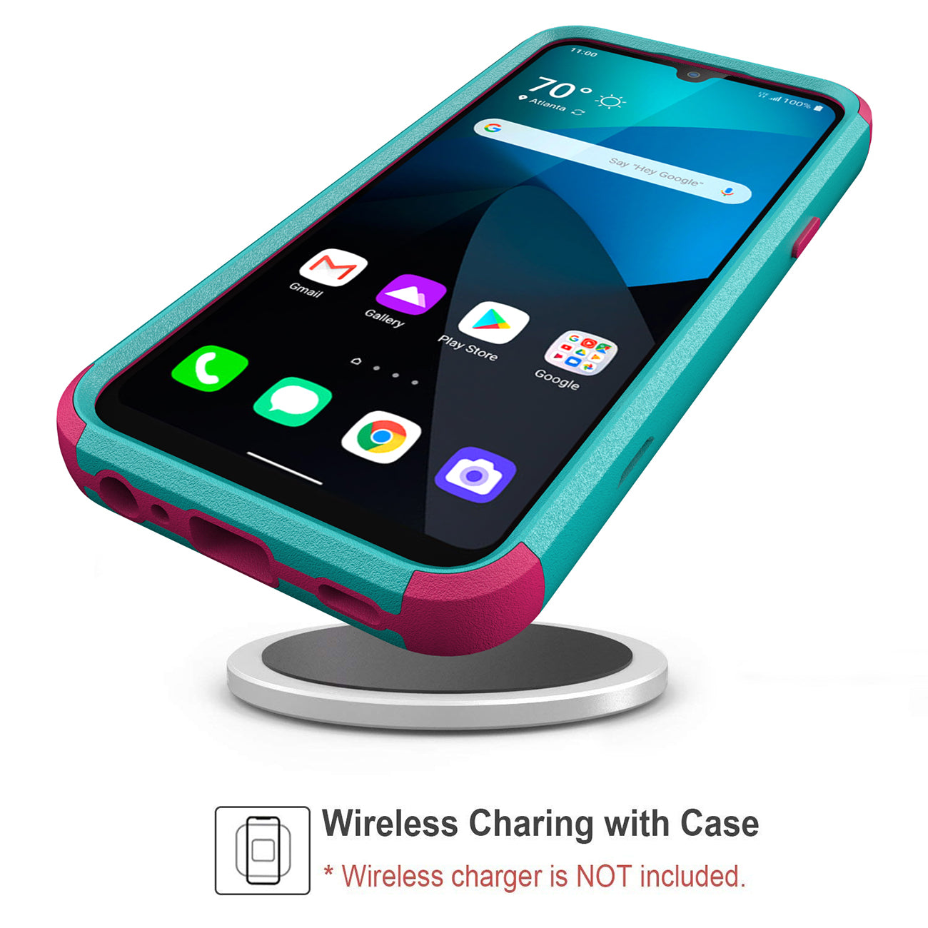 Case Hybrid 3 in 1 Heavy Duty Defender Rugged Armor LG HARMONY 4 Green Color