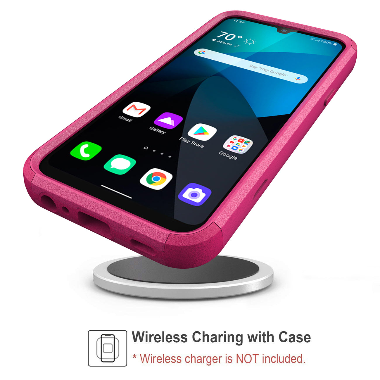 Case Hybrid 3 in 1 Heavy Duty Defender Rugged Armor LG HARMONY 4 Hot Pink Color