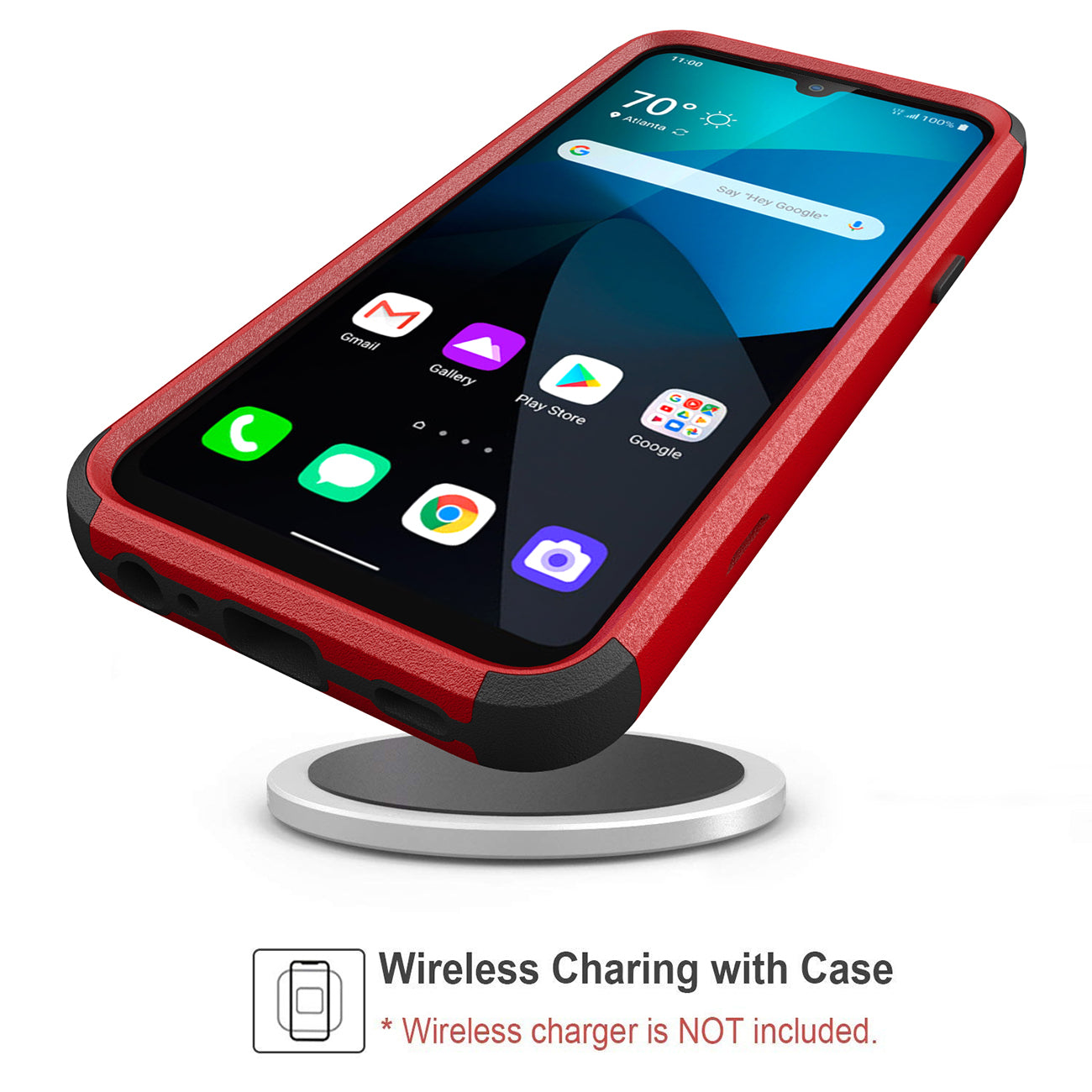 Case Hybrid 3 in 1 Heavy Duty Defender Rugged Armor LG Harmony 4 Red Color