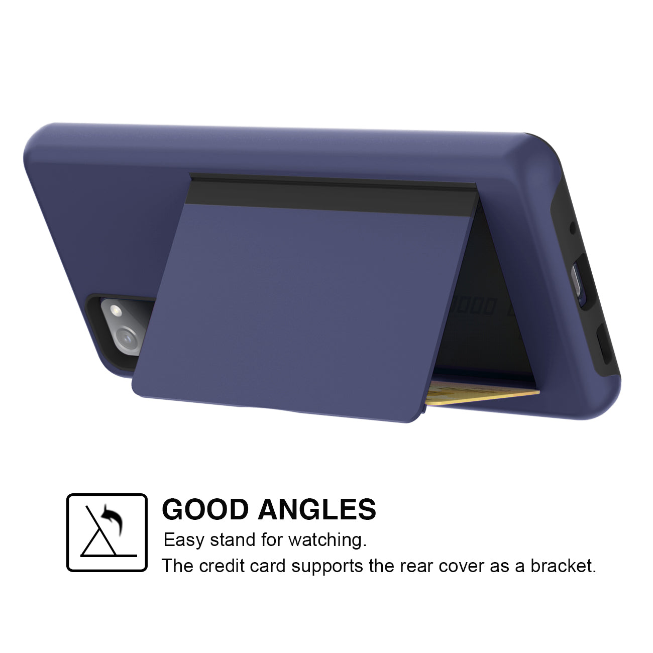 Phone Case Hybrid TPU PC 2-in-1 Flip Card Holder Samsung Galaxy S20 Fan Edition Navy Color