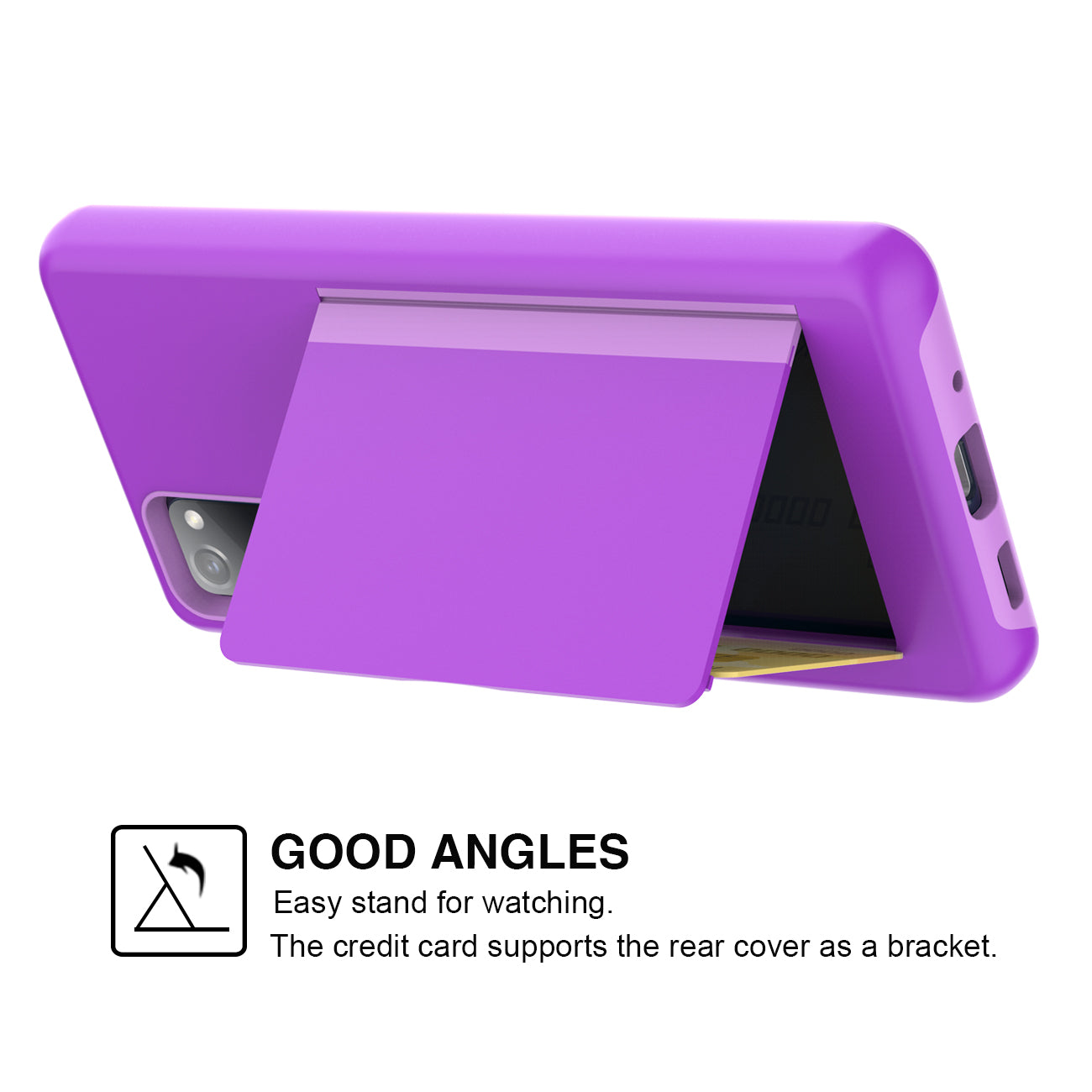 Phone Case Hybrid TPU PC 2-in-1 Flip Card Holder Samsung Galaxy S20 Fan Edition Purple Color