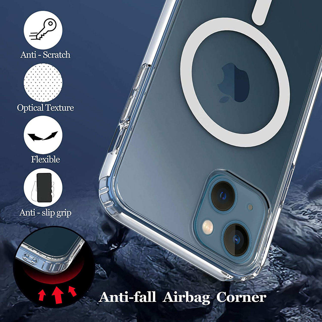 Reiko Magnetic Wireless Charging TPU Bumper Case For iPhone 13 In Clear