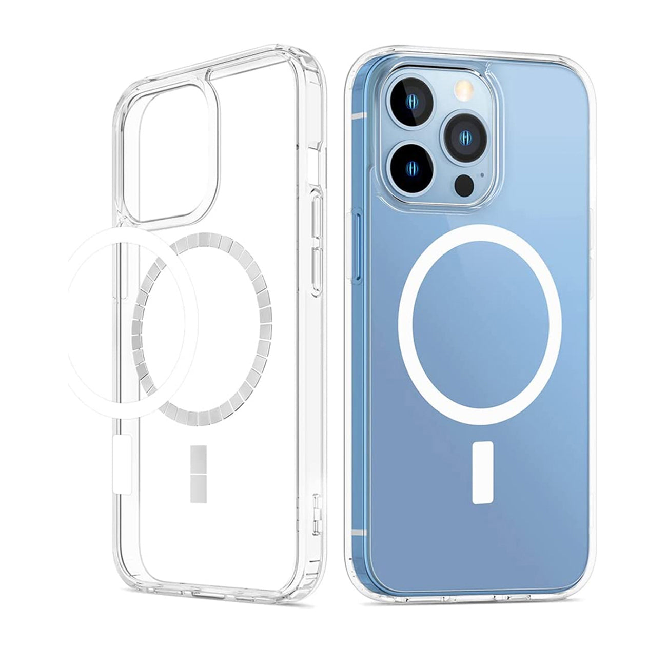 Reiko Magnetic Wireless Charging TPU Bumper Case For iPhone 13 Pro In Clear