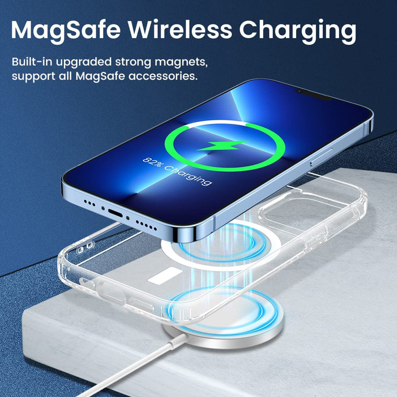 Reiko Magnetic Wireless Charging TPU Bumper Case For iPhone 13 Pro Max In Clear