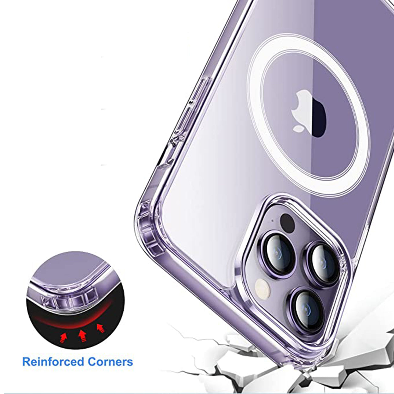 Reiko Magnetic Wireless Charging TPU Bumper Case For iPhone 14 Pro Max In Clear