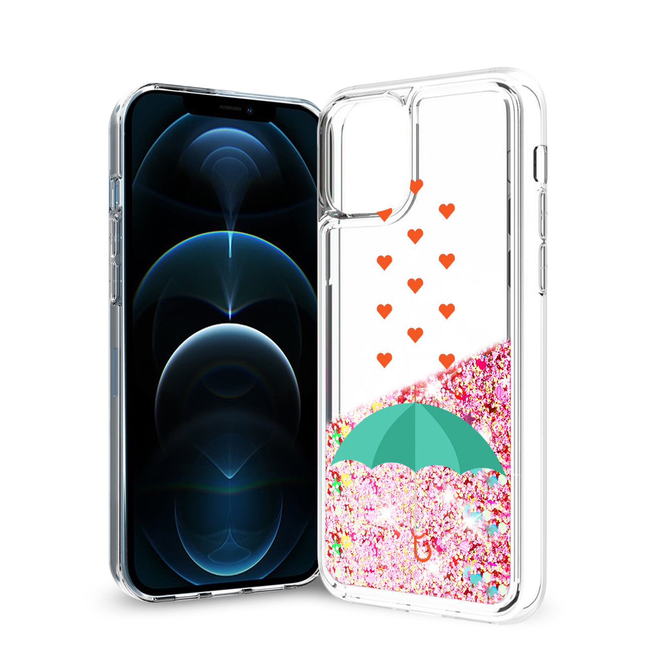 Case Moving Quicksand Umbrella Rainbow Reiko iPhone 12 Pro Max Glitter