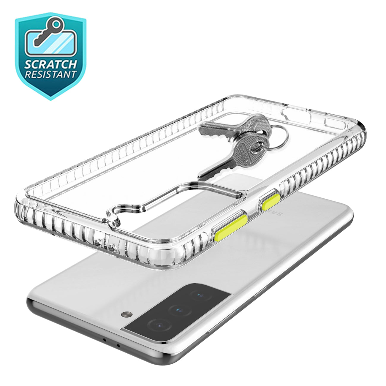 Case Bumper TPU Shockproof With Embedded Coil Samsung Galaxy S21/ S30 Plus Clear Yellow Color
