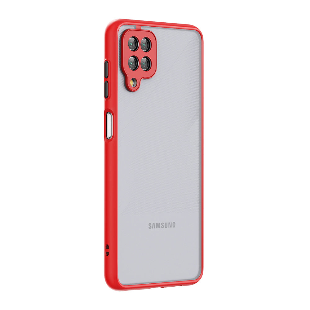 Case Camera Protection Translucent Samsung Galaxy A12 5G Red Color